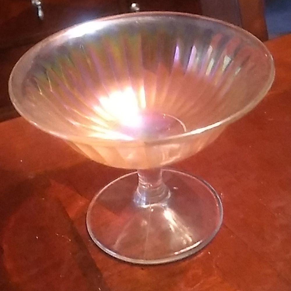 Iridescent Carnival  Glass  Dish